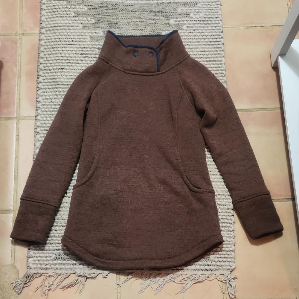 Prana Tunic Fleece Sweater Polartec Cowl Neck xs